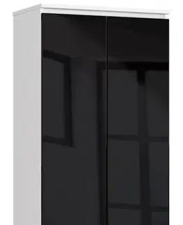Šatní skříně Ak furniture Skříň Rexa 60 cm bílá/černá