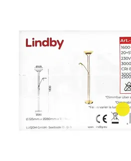 Lampy Lindby Lindby - LED Stmívatelná stojací lampa YVETA LED/20W/230V + LED/5W/230V 