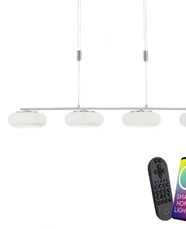 Chytré osvětlení PAUL NEUHAUS, Q-ETIENNE, LED závěsné svítidlo ocel, Smart Home ZigBee 2700-5000K 2079-55
