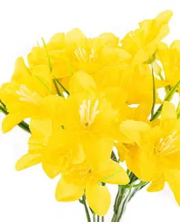 Květiny Umělá kytice Narcis s 15 květy, žlutá, 32 cm