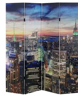 Paravány Designový LED paraván NEW YORK 160x180 cm (4-dílný)