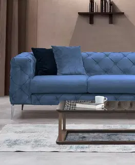 Pohovky a gauče Pohovka COMO trojmístná modrá