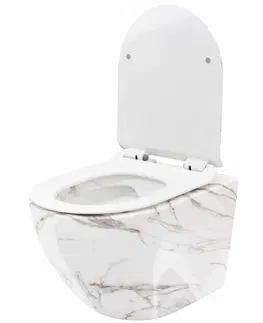 Záchody REA Závěsná WC mísa včetně sedátka RIMLESS Carlos Slim Lava Shiny lesk REA-C0536