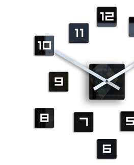Nalepovací hodiny ModernClock 3D nalepovací hodiny Cube černé