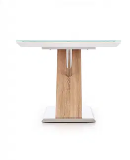 Jídelní stoly HALMAR Jídelní stůl Nexus bílý/dub sonoma
