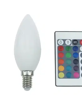 LED žárovky ACA Lighting LED SMD CANDLE E14 230V 4W IR RGB+3000K 120st. 300Lm Ra80 C37414RGBWN