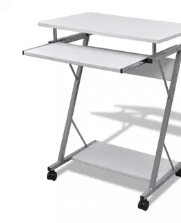 Pracovní stoly Počítačový stůl na kolečkách Dekorhome Hnědá