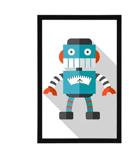 Roboti Plakát modrý robot na bílém pozadí