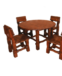 Jídelní stoly Kulatý zahradní stůl BEDA , masiv olše/ořech