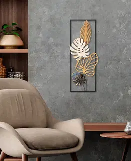 Nástěnné dekorace Nástěnná dekorace kov LISTY ROSTLIN 32 x 90 cm