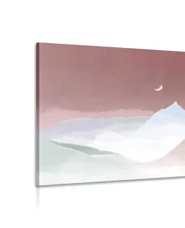 Obrazy hory Obraz měsíc nad pastelovými horami