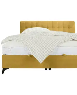 Manželské postele Kontinentální Postel Magic, 160x200cm,žluá