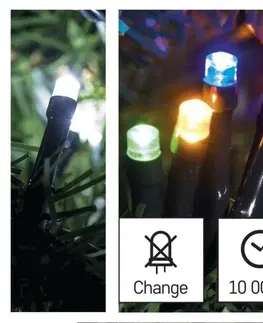 LED řetězy EMOS LED vánoční řetěz 2v1, 10 m, venkovní i vnitřní, studená bílá/multicolor, programy D4AJ01