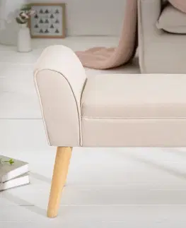 Lavice do jídelny LuxD Designová lavice Dafina 90 cm len béžová