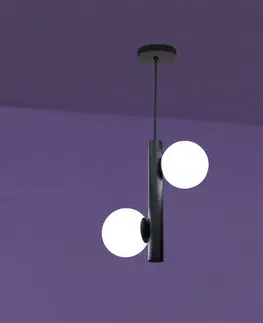 Závěsná světla Marchetti Závěsné svítidlo Tin-Tin, dvoudílné, černé