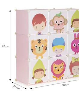 Regály MODERNHOME Dětský modulární regál Vinc 109 cm barevný
