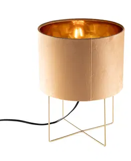Stolni lampy Moderní stolní lampa žlutá se zlatem - Rosalina