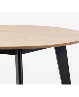 Jídelní stoly Actona Kulatý jídelní stůl Roxby 105 cm hnědý/černá