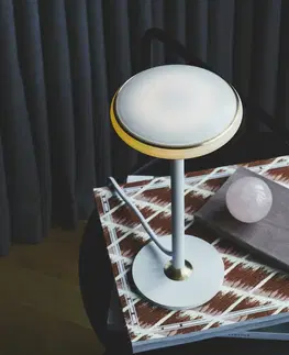 Inteligentní stolní lampy Shade Lights Shade ØS1 LED stolní lampa prsten mosaz noha bílá