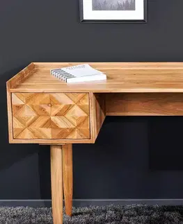 Psací stoly LuxD Designový psací stůl Halia Honey 132 cm akácie