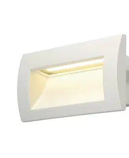 Vestavná svítidla do stěny SLV BIG WHITE DOWNUNDER OUT LED M, venkovní nástěnné vestavné svítidlo, LED, 3000K, bílé 233621