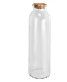 Džbány Dekorativní skleněná láhev s korkovým víčkem - Ø 5*19 cm Clayre & Eef 6GL4422