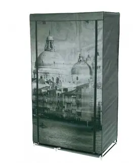 Šatní skříně TZB Textilní šatní skříň s 8 policemi Benátky