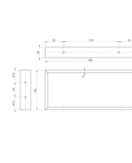 Koupelnový nábytek SAPHO Podpěrná konzole 350x150x40, lakovaná ocel, bílá mat, 1 ks 30378