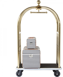 Stojanové věšáky KARE Design Zlatý pojízdný stojan na oblečení Vegas