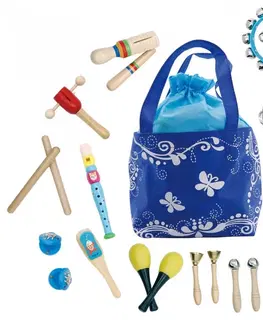 Hudební nástroje pro děti ECOTOYS Sada 16 hudebních nástrojů pro děti + taška Butterfly