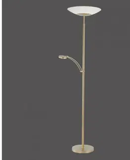LED stojací lampy PAUL NEUHAUS LED stojací svítidlo, matná mosaz, lampa na čtení, stmívatelné 3000K PN 655-60