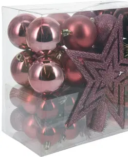 Vánoční dekorace Sada vánočních ozdob Trim 54 ks, tmavě růžová