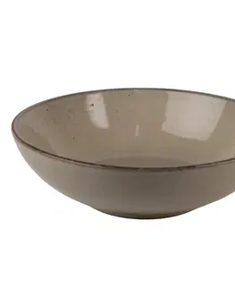Talíře Šedo-zelený keramický talíř/ mísa Groa - Ø 18*6 cm / 500ml Clayre & Eef 6CE1436