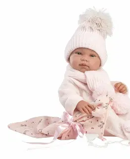 Hračky panenky LLORENS - 84338 NEW BORN DÍVKO- realistická panenka miminko s celovinylovým tělem - 43 cm