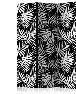 Paravány Paraván Black and White Jungle Dekorhome 135x172 cm (3-dílný)