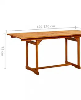 Zahradní stolky Zahradní jídelní stůl (120–170) x 80 x 75 cm masivní akácie