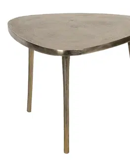 Konferenční stolky Aluminiový odkládací stolek ve zlaté barvě Asymétrique - 77*77*54 cm Clayre & Eef 50422L