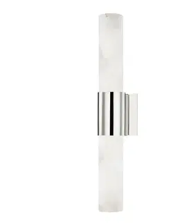 Klasická nástěnná svítidla HUDSON VALLEY nástěnné svítidlo BARKLEY ocel/alabastr nikl/bílá E27 2x40W 8210-PN-CE