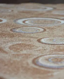 Koberce a koberečky Dywany Lusczow Kulatý koberec DROPS Bubbles béžový, velikost kruh 200