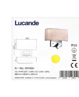 Svítidla Lucande Lucande - LED Nástěnná lampa VIRVE 1XLED/13,4W/230V + 1xLED/3,4W/230V 