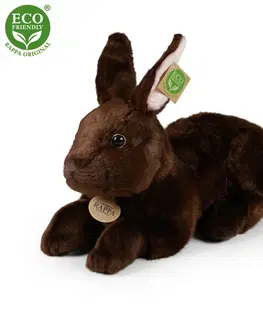 Hračky RAPPA - Plyšový králík hnědý ležící 36 cm ECO-FRIENDLY