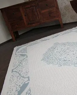 Koberce a koberečky Dywany Lusczow Kusový koberec AKRYLOVÝ MIRADA 5416 Modrý ( Mavi ) Fringe, velikost 100x300