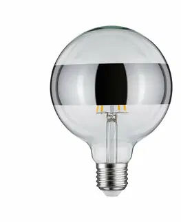 LED žárovky PAULMANN LED Globe 6,5 W E27 kruhové zrcadlo stříbrná teplá bílá stmívatelné 286.81