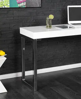 Designové a luxusní konzolové stolky Estila Luxusní moderní psací stůl 120x40cm bílá