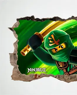 Pohádkové postavičky Krásná dětská nálepka na zeď bojovník ninja go 77 x 47 cm
