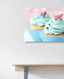 Obrazy jídla a nápoje Obraz barevné sladké košíčky