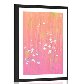 Motivy z naší dílny Plakát s paspartou rozkvetlé luční květiny
