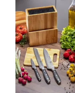 Kuchyňské nože Sada nožů 3ks Tsuki - v bloku a krájecí deska