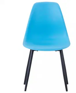 Židle Jídelní židle 6 ks plast / kov Dekorhome Žlutá