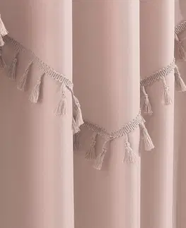 Hotové závěsy Růžový závěs CHLOE s průchodkami 140x260 cm